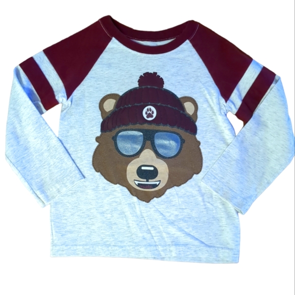Garanimals Other - 🍁2/$7🍁GARANIMALS Grey and Maroon Bear Long Sleeve Shirt